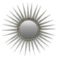 30" Silver Metal Sunburst Framed Accent Mirror