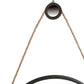 30" Black Fame Round Wall Hanging Accent Mirror with Rope