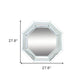 28" Silver Octagon Glass Framed Accent Mirror