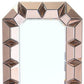 35" Rose Gold Glass Abstract Ornate Framed Accent Mirror