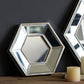 12" Silver Wood Hexagon Framed Accent Mirror