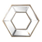 12" Silver Wood Hexagon Framed Accent Mirror