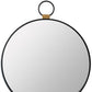 23" Black Round Metal Framed Accent Mirror