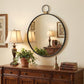 23" Black Round Metal Framed Accent Mirror