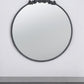 32" Black Crowned Top Iron Framed Accent Mirror