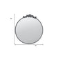 39" Black Crowned Top Iron Framed Accent Mirror