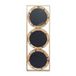 14" Brown and Gold Aluminum and Wood Geometric Framed Accent Mirror