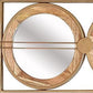 14" Brown and Gold Aluminum and Wood Geometric Framed Accent Mirror