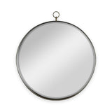 28" Gold Round Iron Framed Accent Mirror