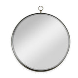 34" Gold Round Iron Framed Accent Mirror