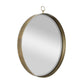 34" Gold Round Iron Framed Accent Mirror