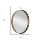 34" Gold Round Iron Framed Accent Mirror