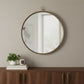 34" Gold Round Iron Framed Accent Mirror