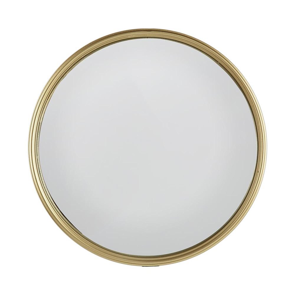 10" Gold Round Iron Textured Framed Accent Mirror