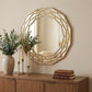 35" Gold Round Framed Accent Mirror