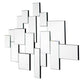 30" Clear Abstract Glass Contemporary Panels Unframed Accent Mirror