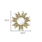 37" Gold Abstract Sunburst Iron Framed Accent Mirror
