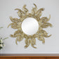 37" Gold Abstract Sunburst Iron Framed Accent Mirror