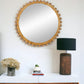 34" Brown Abstract Wood Framed Accent Mirror