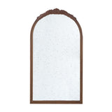 42" Brown Crowned Top Antiqued Glass Arch Framed Accent Mirror