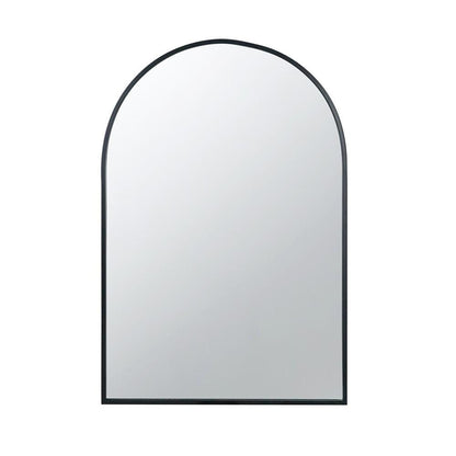36" Black Arch Metal Framed Accent Mirror