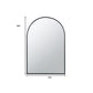 36" Black Arch Metal Framed Accent Mirror
