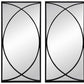 Set of Three Black Iron Framed Accent Mirror
