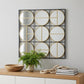 36" Black and Gold Square Iron Framed Accent Mirror