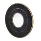 32" Black And Gold Round Wood And Metal Framed Accent Mirror