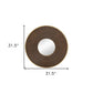 32" Brown And Gold Round Wood And Metal Framed Accent Mirror