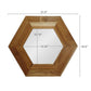 19" Natural Hexagon Solid Wood Framed Accent Mirror