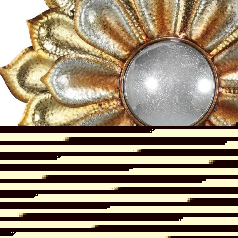 36" Gold Metal Flower Framed Accent Mirror