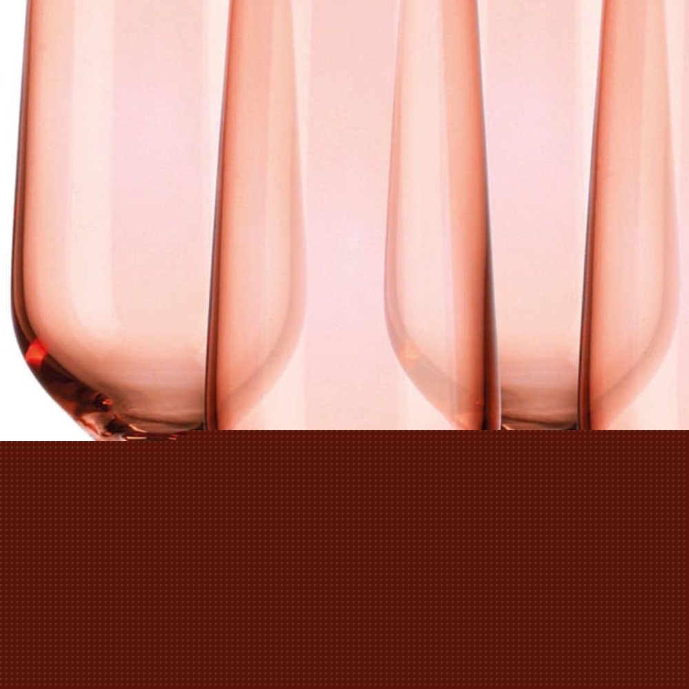 Set of Four Coral Crystal Narrow Stemmed Champagne Flutes