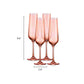 Set of Four Coral Crystal Narrow Stemmed Champagne Flutes