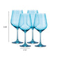 Set of Four Blue Crystal Balloon Bowl Stemmed Red Wine Glass