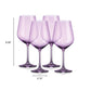 Set of Four Purple Crystal Balloon Bowl Stemmed Red Wine Glass