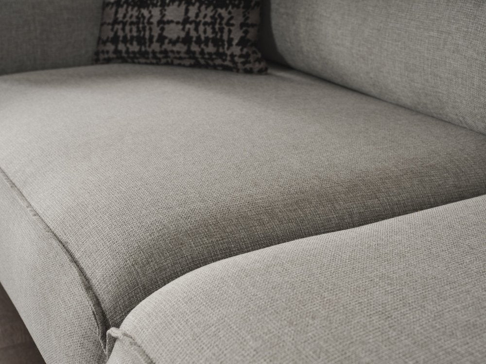 90" Light Gray Linen Sleeper Sofa With Toss Pillows