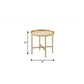 22" Gold And Oak Manufactured Wood And Metal Round End Table