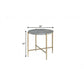 24" Champagne And Light Gray Manufactured Wood And Metal Round End Table