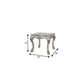 24" Vintage Bone White Solid Wood And Polyresin Square End Table