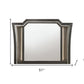 38" Gunmetal Lighted Abstract Wood Framed Mounted Dresser Mirror