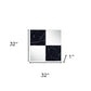 32" Black And Gray Square Wood composite Framed Accent Mirror