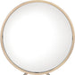 Set of Two Gold Metal And Faux Leather Round Freestanding Makeup Mirror And Stool