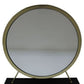 Set of Two Gold Black and White Metal And Faux Fur Freestanding Makeup Mirror And Stool