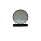 Set of Two Gold Black and White Metal And Faux Fur Freestanding Makeup Mirror And Stool