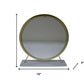 19" Brass Metal Round Freestanding Ornate Framed Makeup Shaving Tabletop Mirror