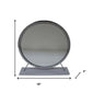 19" Gray Metal Round Freestanding Ornate Framed Makeup Shaving Tabletop Mirror