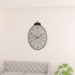 18" Oval Ivory Wood Analog Wall Clock