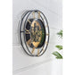 28" Circle Copper Metal and Glass Analog Exposed Gear Wall Clock