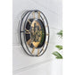 28" Circle Copper Metal and Glass Analog Exposed Gear Wall Clock